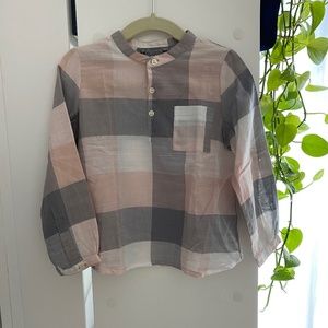 NWT Bonpoint Girls Pink Plaid Top